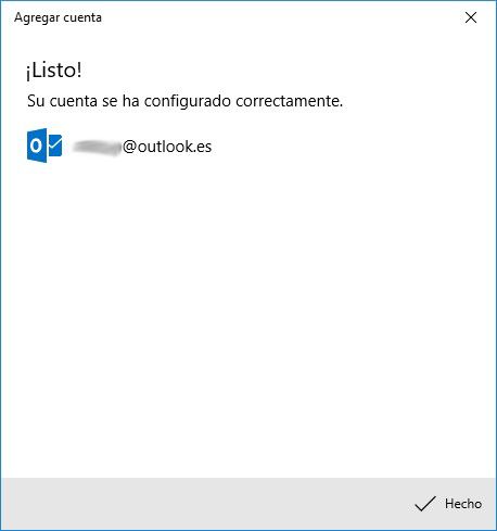 Configurar Hotmail Outlook en Windows 10